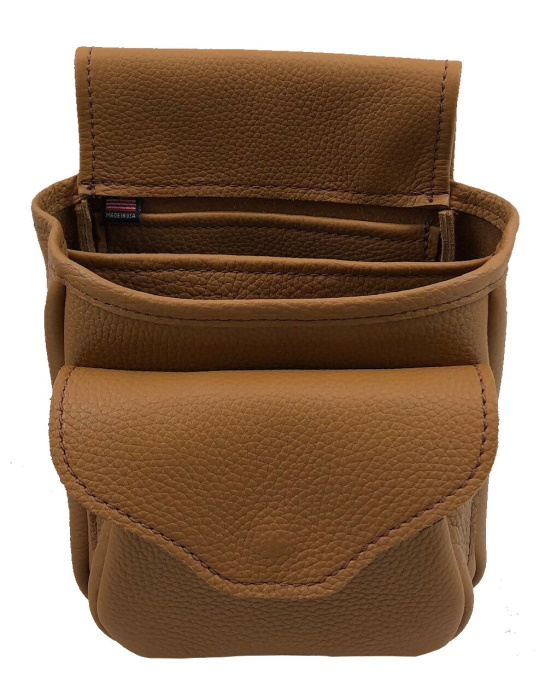 (image for) Tan Leather Shotgun Shell Belt Bag Deluxe Pouch